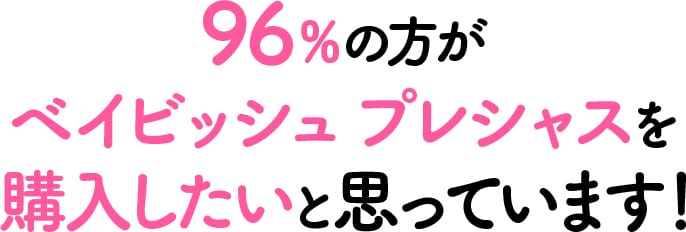 96％の方がベイビッシュ プレシャスを購入したいと思っています！