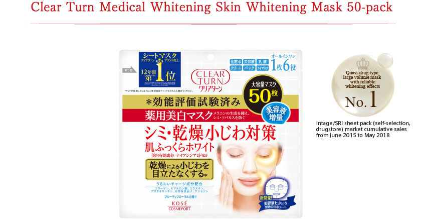 Clear Turn Medical Whitening Skin Whitening Mask 50-pack