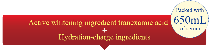 Active whitening ingredient tranexamic acid + hydration-charge ingredients