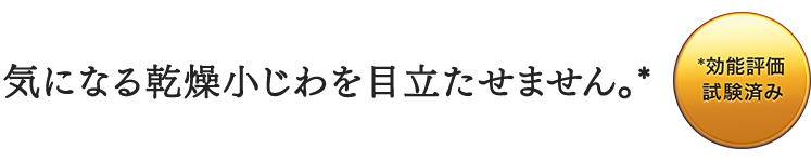 気になる乾燥小じわを目立たせません。* 効能評価試験済み
