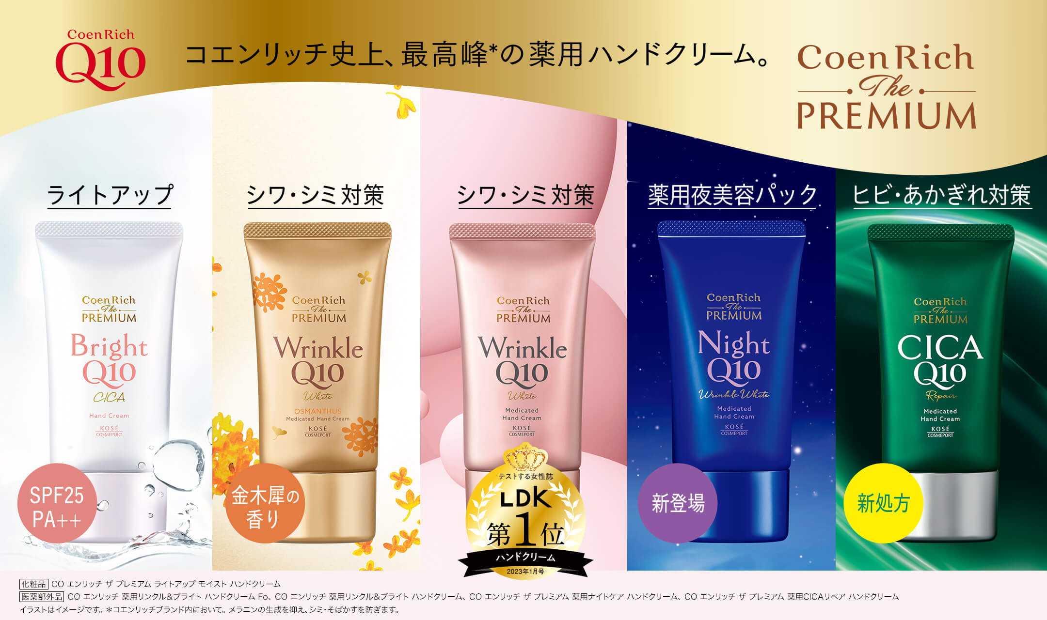 コエンリッチ史上、最高峰の薬用ハンドクリーム。 ライトアップ シワ・シミ対策 薬用夜美容パック ヒビ・あかぎれ対策